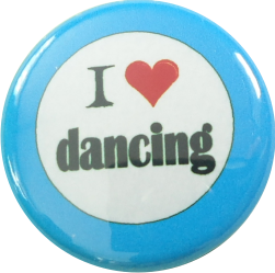 I love Dancing Button blau